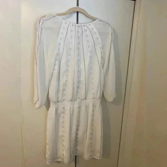 White House Black Market White Bohemian Blouson Dress Sz S - Picture 3 of 9